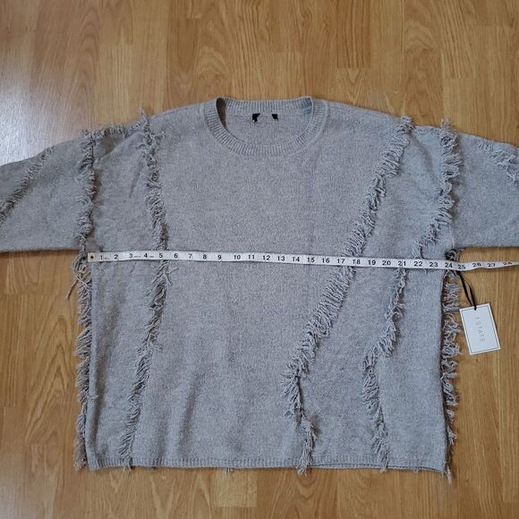 ✨ 1.STATE ✨ Fringe Detail Sweater - [Large, Grey] - Picture 8 of 10